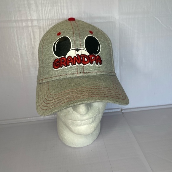 DISNEY - Grey "Grandpa" Mickey Mouse Velcro Back One Size - EUC - Picture 2 of 8